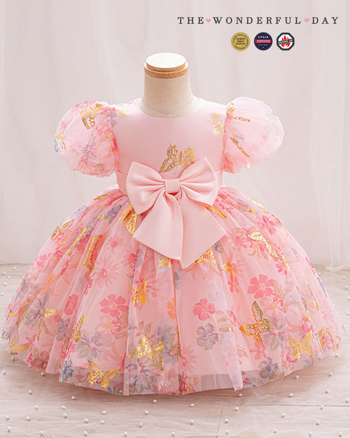 Summer Lightweight Floral Puff Sleeve Party Dress