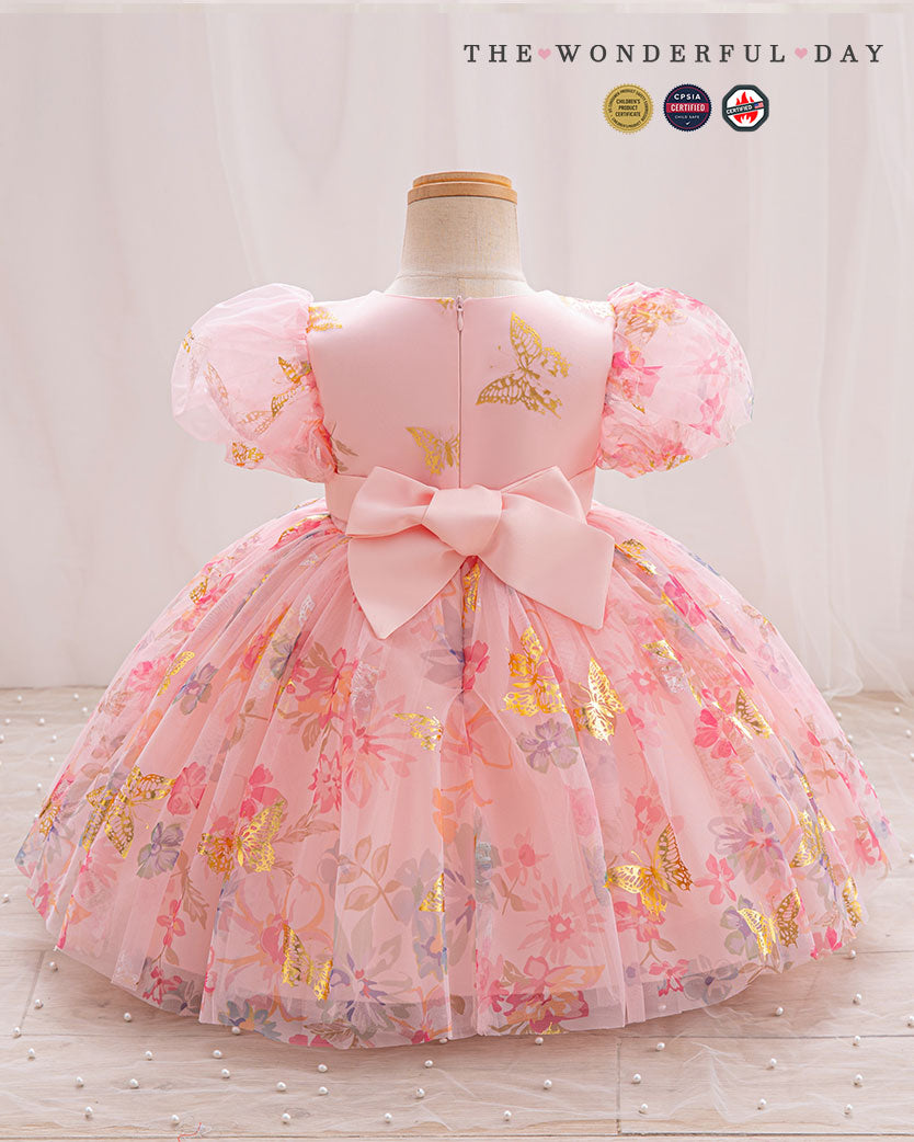 Summer Lightweight Floral Puff Sleeve Party Dress
