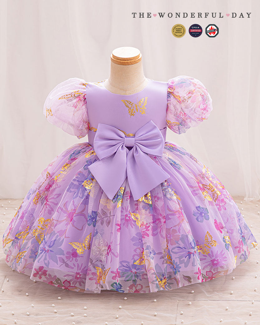 Summer Lightweight Floral Puff Sleeve Party Dress
