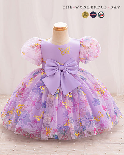 Summer Lightweight Floral Puff Sleeve Party Dress