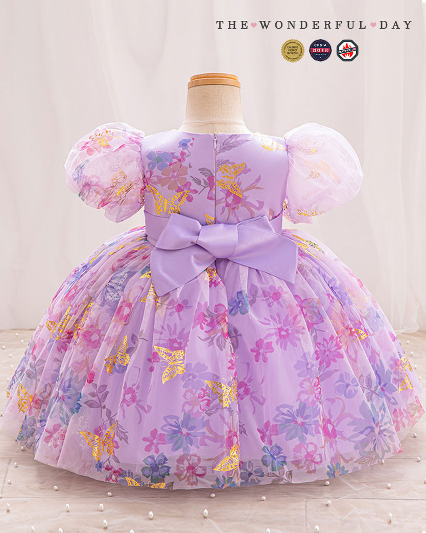 Summer Lightweight Floral Puff Sleeve Party Dress