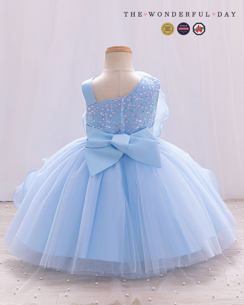 Couture One-Shoulder 3D Rose Ruffle Tulle Princess Dress