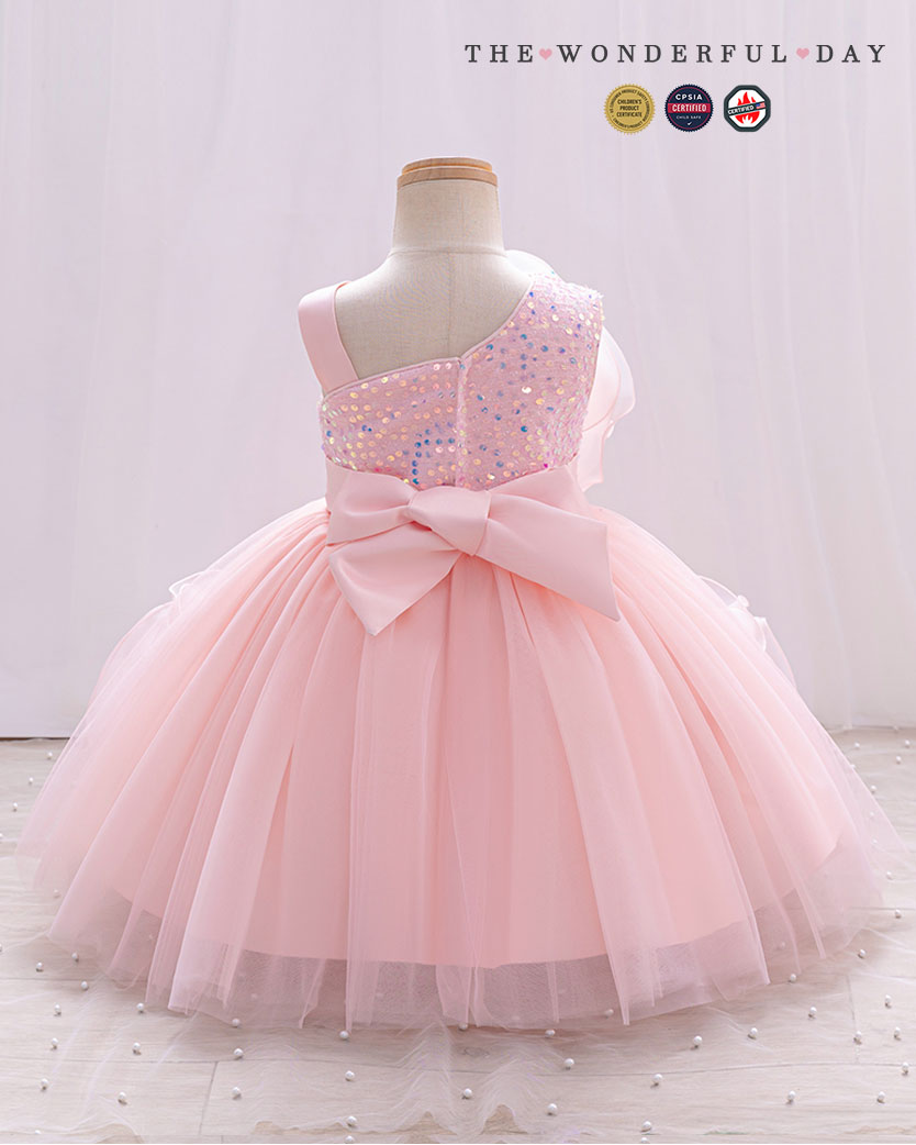 Couture One-Shoulder 3D Rose Ruffle Tulle Princess Dress