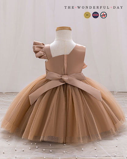 Girls Unique Asymmetric Floral Princess Dress