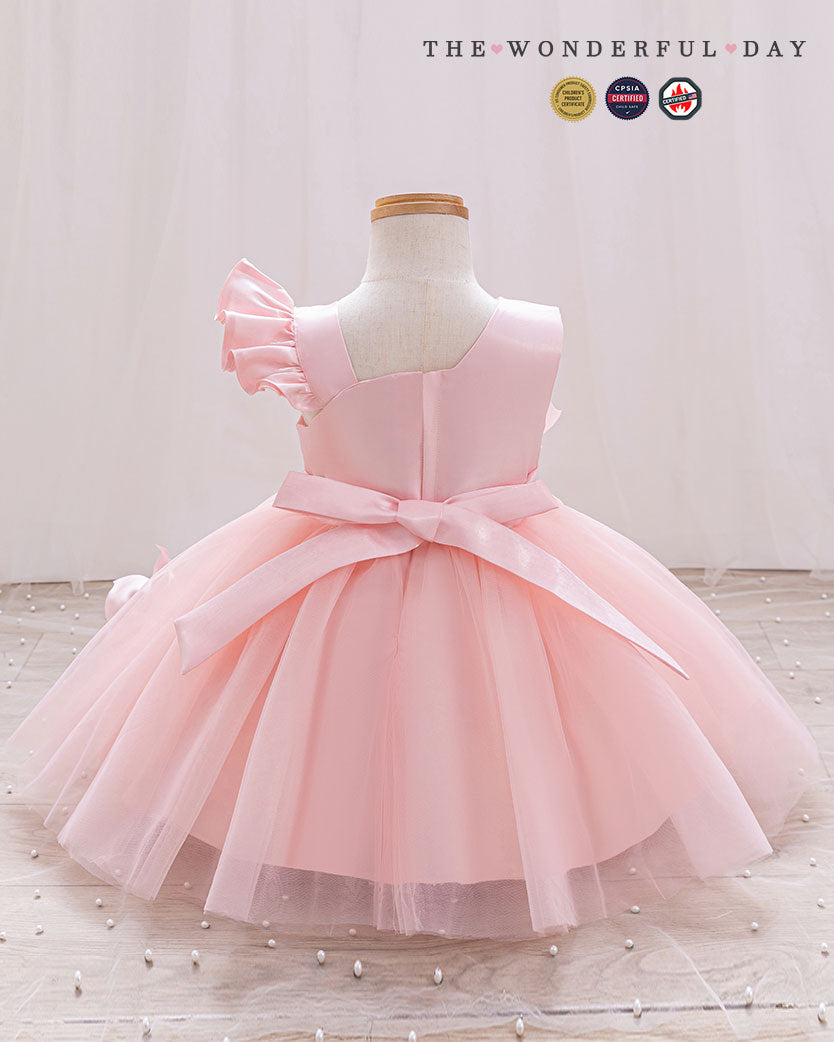 Girls Unique Asymmetric Floral Princess Dress