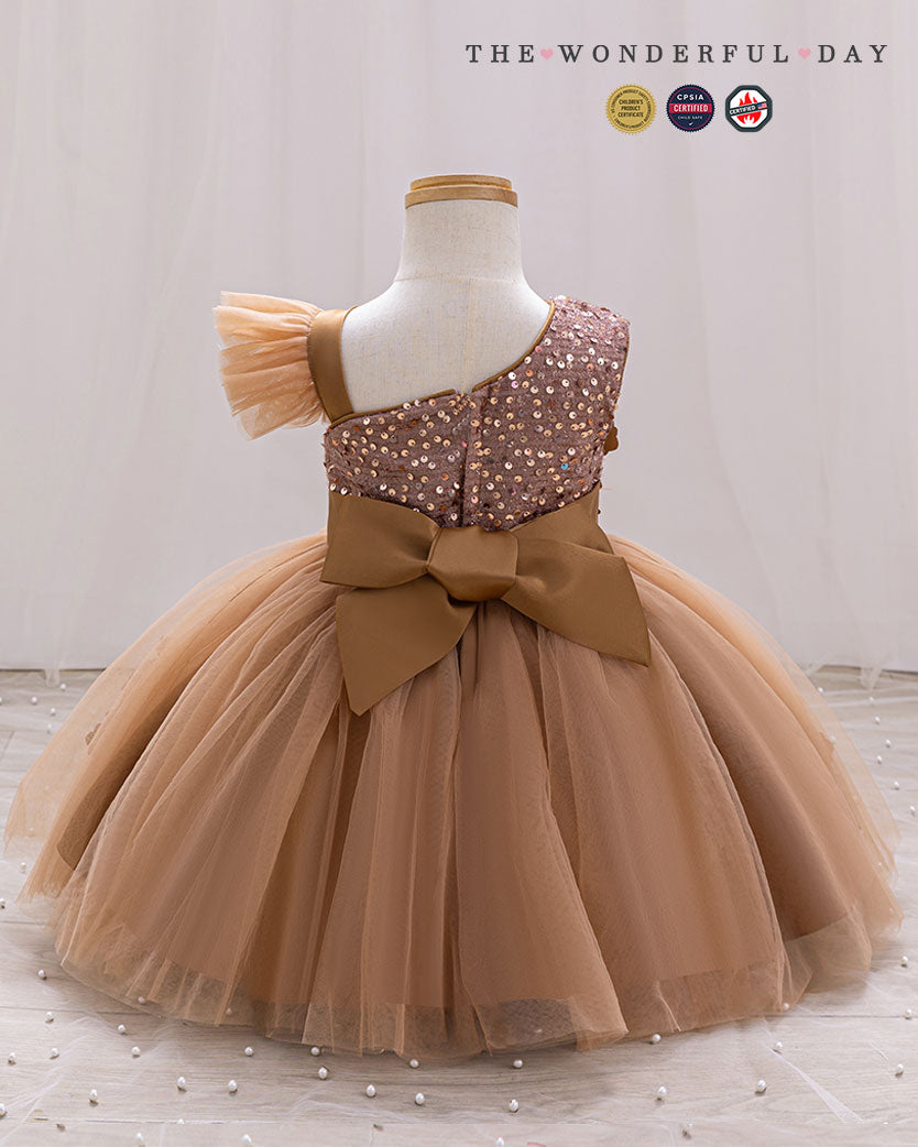 Dreamy Asymmetric Large Floral Tulle Princess Dress
