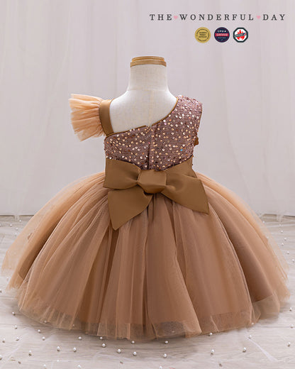 Dreamy Asymmetric Large Floral Tulle Princess Dress