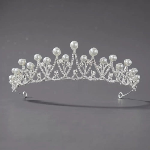 Radiant Pearl Crystal Princess Tiara