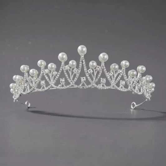 Radiant Pearl Crystal Princess Tiara