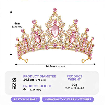 Royal Multicolor Crystal Queen Tiara for Girls